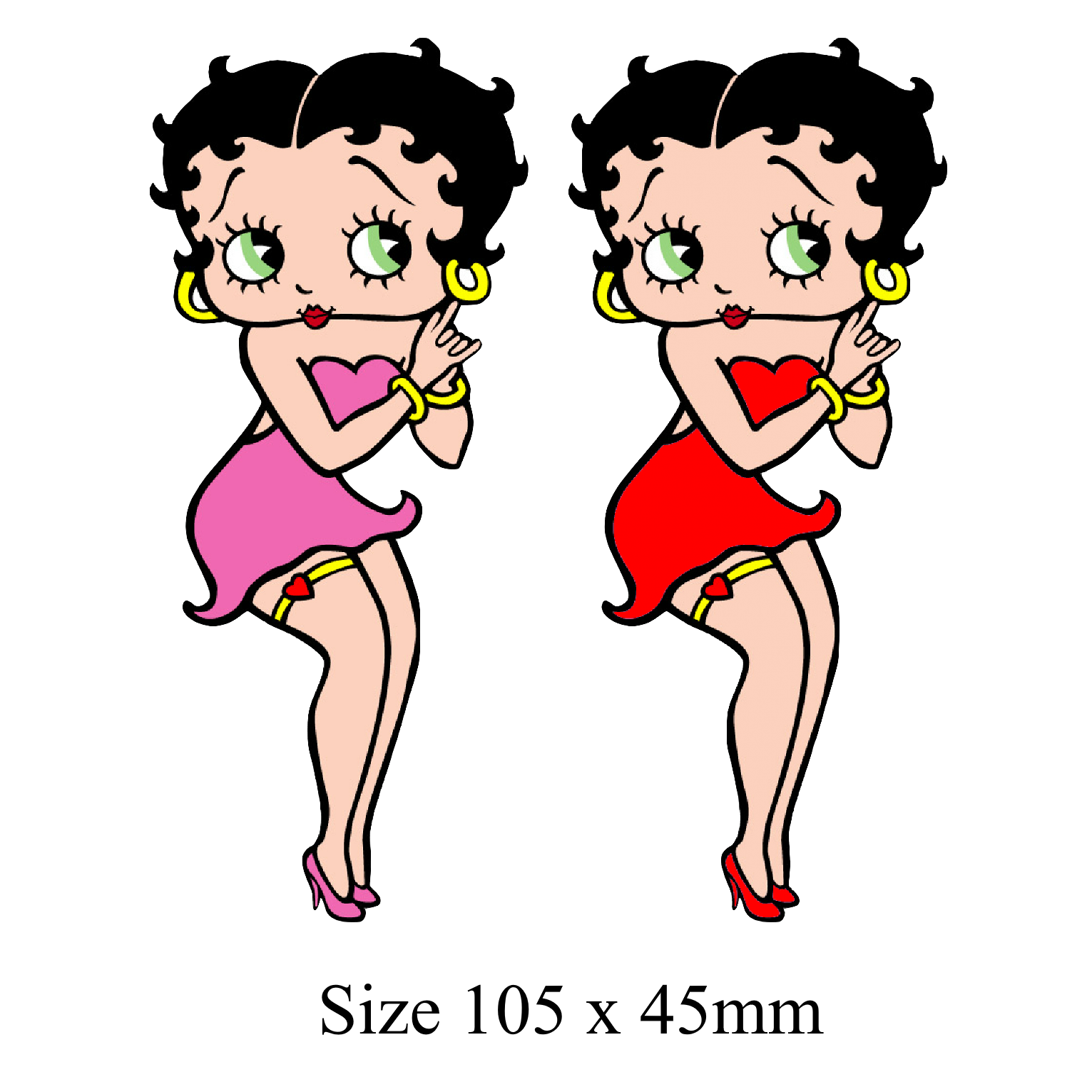 Betty Boop Fun Temporary Tattoo ( Set of 2 ) 1 Red and 1 Pink. Printed in UK
