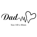 Dad Heart Pulse Temporary Tattoo. ( Valentine Fun ) Printed in UK