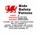 Personalised Kids Safety Phone Number Holiday, Day Trip Tattoo ( Set of 4 ) Printed in UK