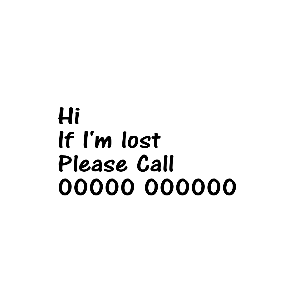 Personalised Kids Safety Phone Number Holiday, Day Trip Tattoo ( Set of 4 ) Printed in UK