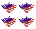 Kids Size USA Flag Skull Tattoo ( Cody Rhodes Inspired ) ( Set of 4 ) Fancy Dress. Printed in UK