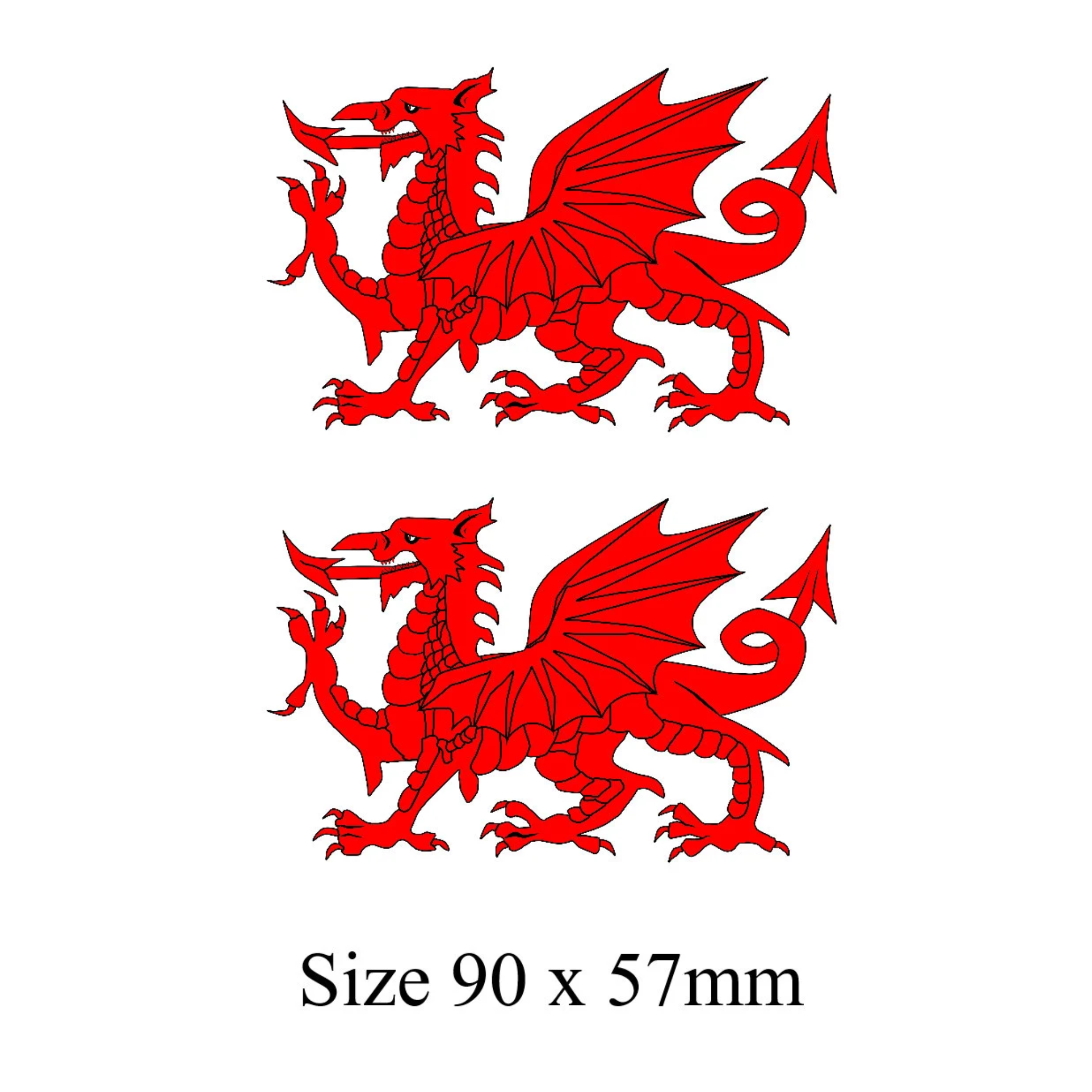 Welsh Dragon NESSA Gavin & Stacey Fancy Dress Tattoo Set of 2. Printed in UK