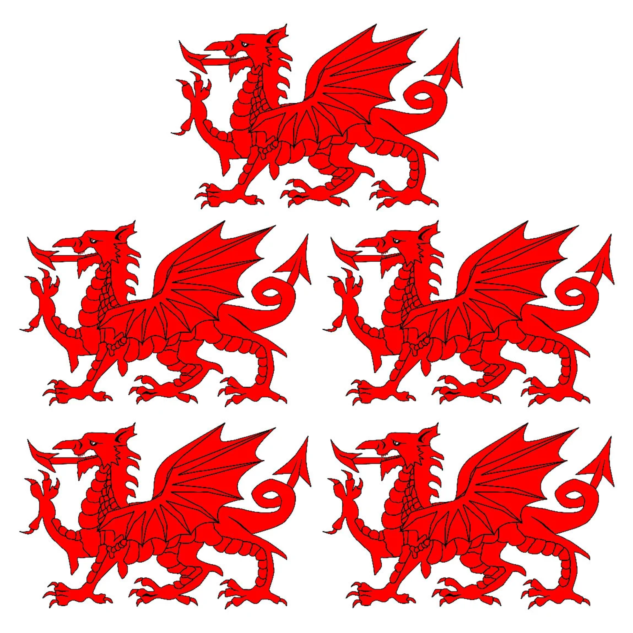 Welsh Dragon NESSA Gavin & Stacey Fancy Dress Tattoo Set of 5. Printed in UK