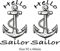Hello Sailor Temporary Tattoo x 2 ( Just for Fun ) Printed in UK