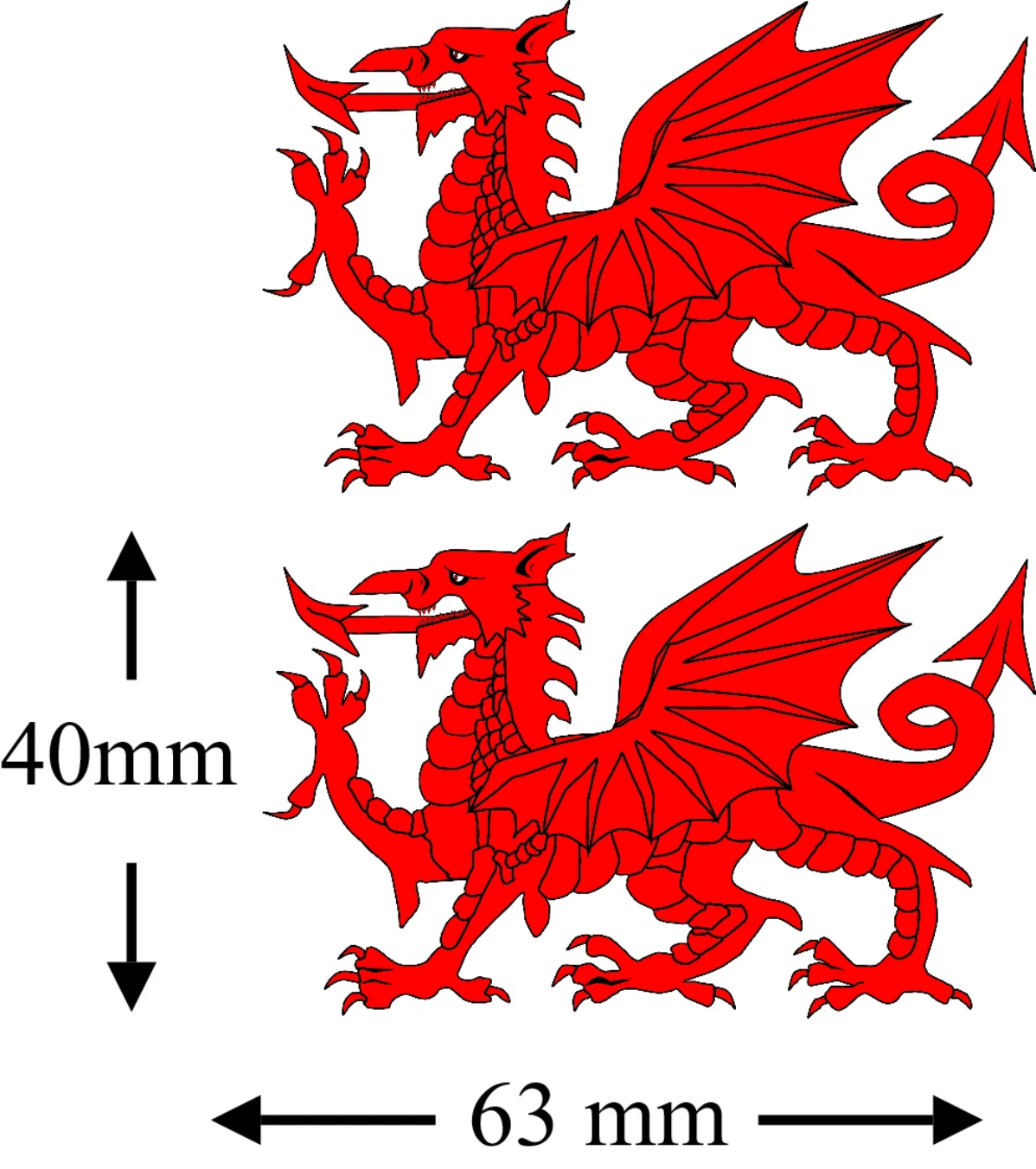 Kids Welsh Dragon NESSA Gavin & Stacey Fancy Dress Tattoo ( Set of 2 ) Printed in UK