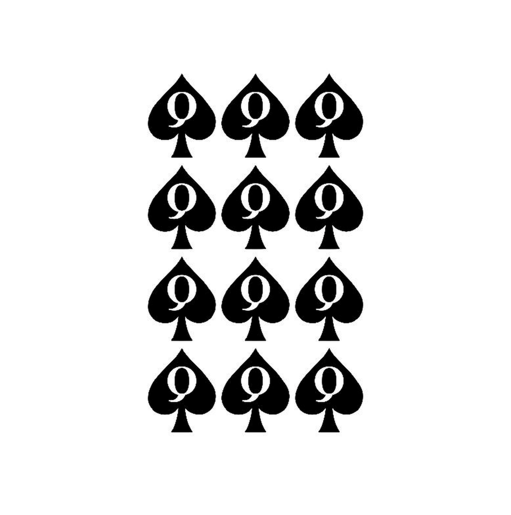 Queen of Spades Temporary Tattoo , Hotwife, Cuckold, BBC ( Set of 12 ) Printed in UK