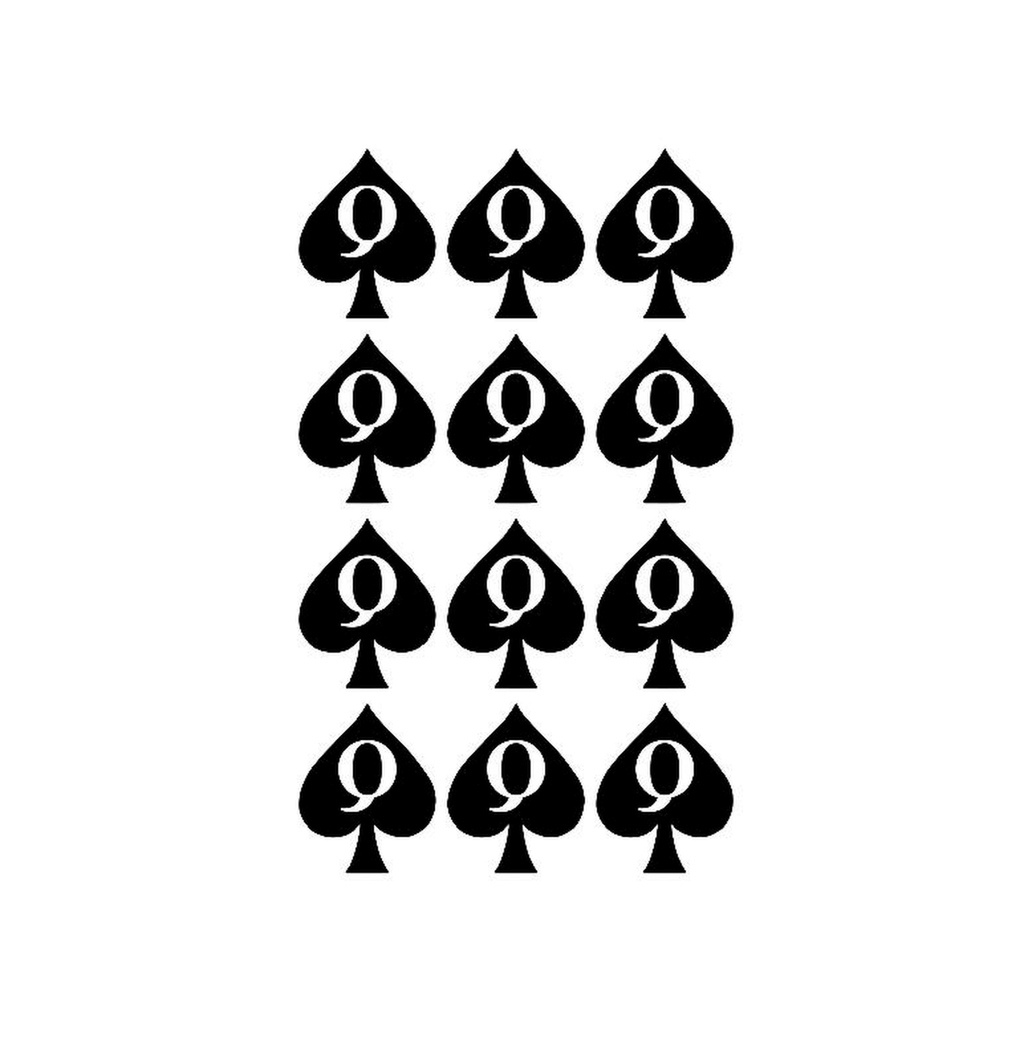 Queen of Spades Temporary Tattoo , Hotwife, Cuckold, BBC ( Set of 12 ) Printed in UK