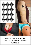 Queen of Spades Temporary Tattoo , Hotwife, Cuckold, BBC ( Set of 12 ) Printed in UK