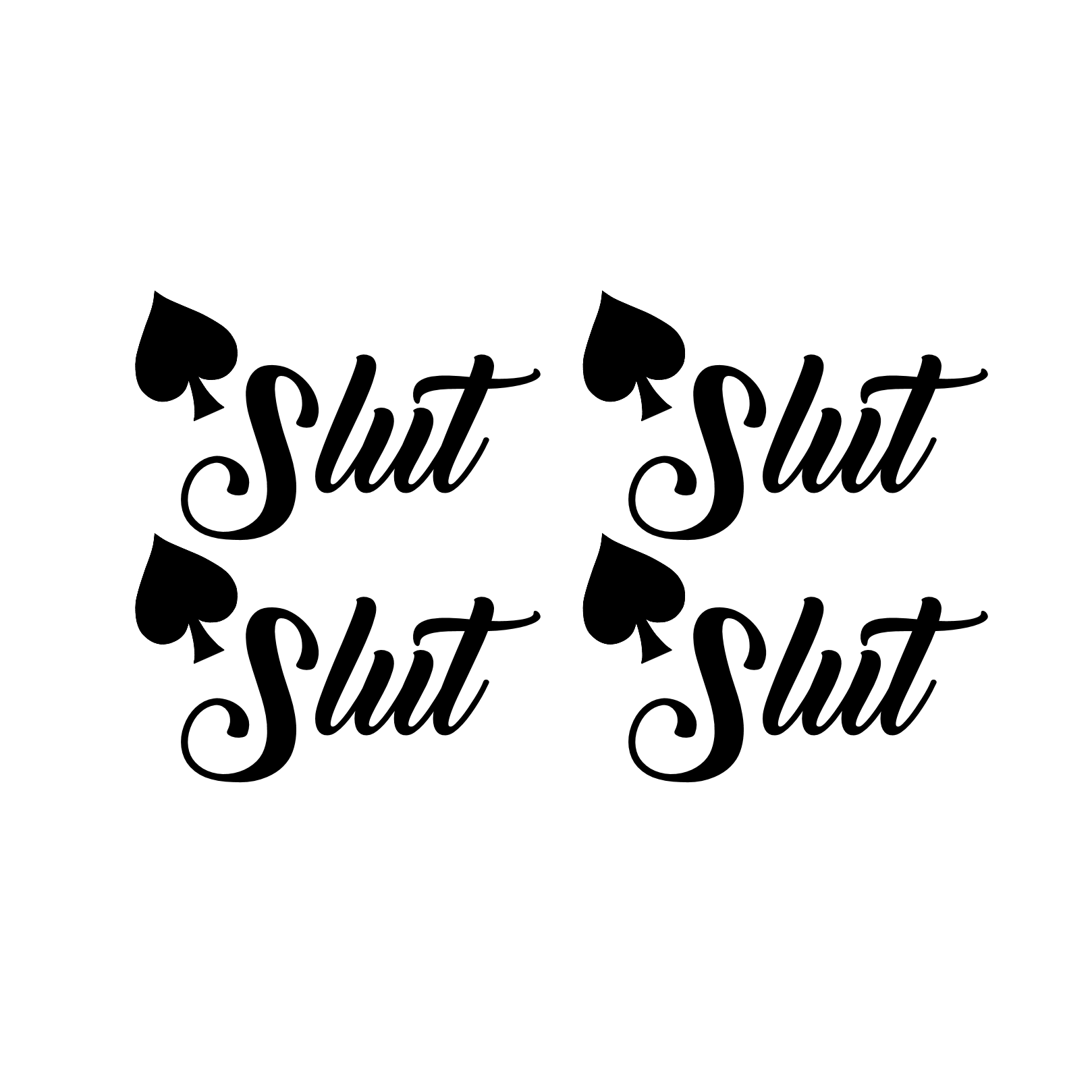 Slut Queen of Spades Temporary Tattoo , Hotwife, Cuckold, BBC ( Set of 4 ) Printed in UK